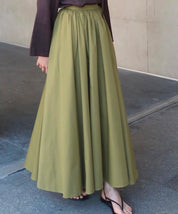 Olive Green Maxi Skirt & Brown Top Set | House of OG