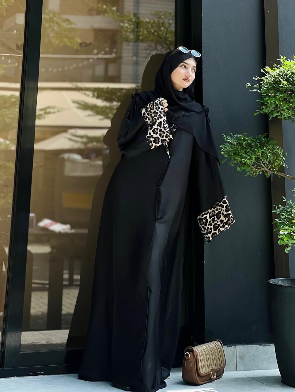 Leopard Luxe Open Abaya