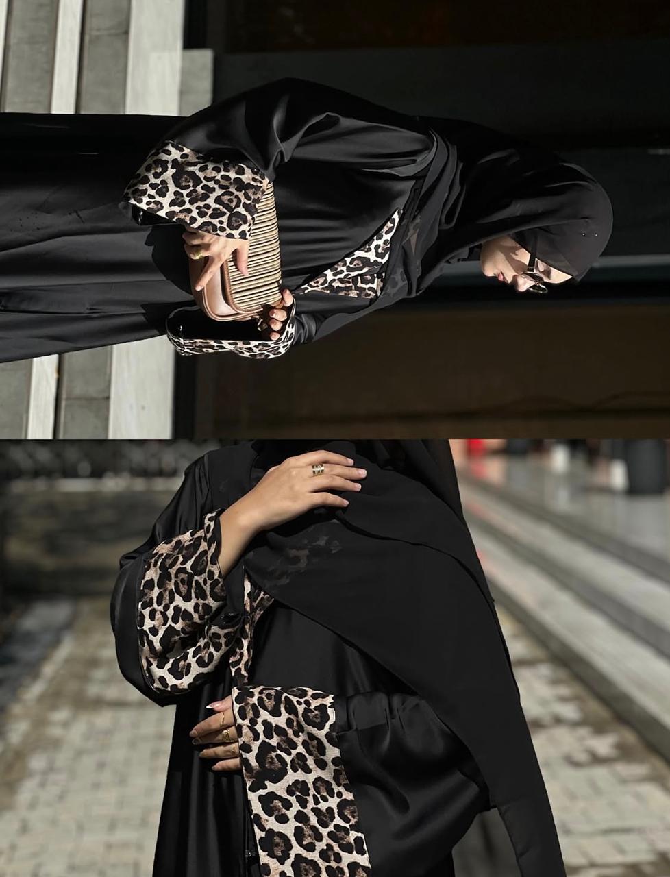 Leopard Luxe Open Abaya