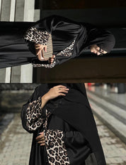 Leopard Luxe Open Abaya
