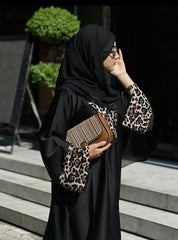Leopard Luxe Open Abaya