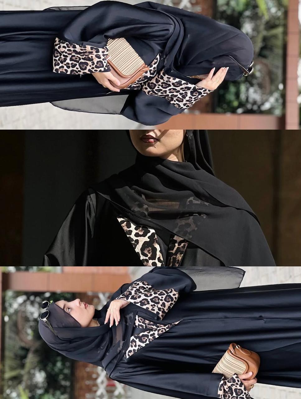Leopard Luxe Open Abaya