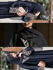 Leopard Luxe Open Abaya