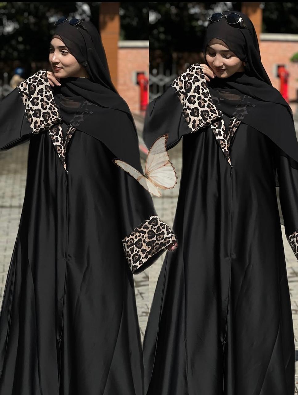 Leopard Luxe Open Abaya