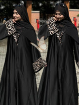 Leopard Luxe Open Abaya