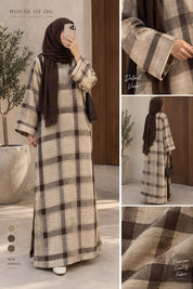 Women's Plaid Maxi Dress – Wide Sleeves | House of OG