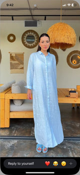Premium Linen Blend Maxi Shirt