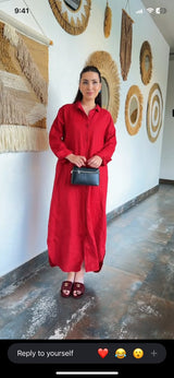 Premium Linen Blend Maxi Shirt