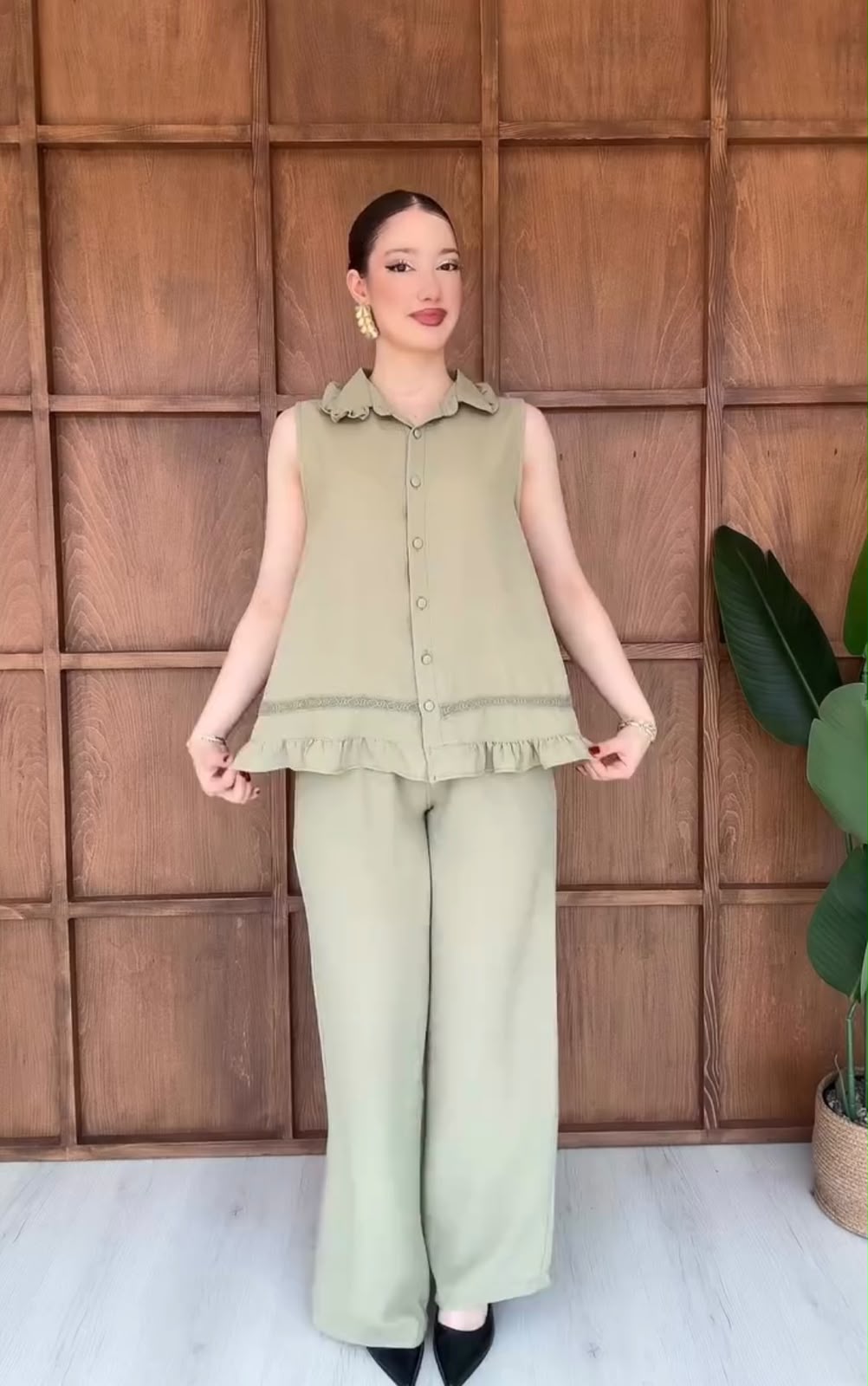 Premium Sleeveless Frill Co-Ord Set