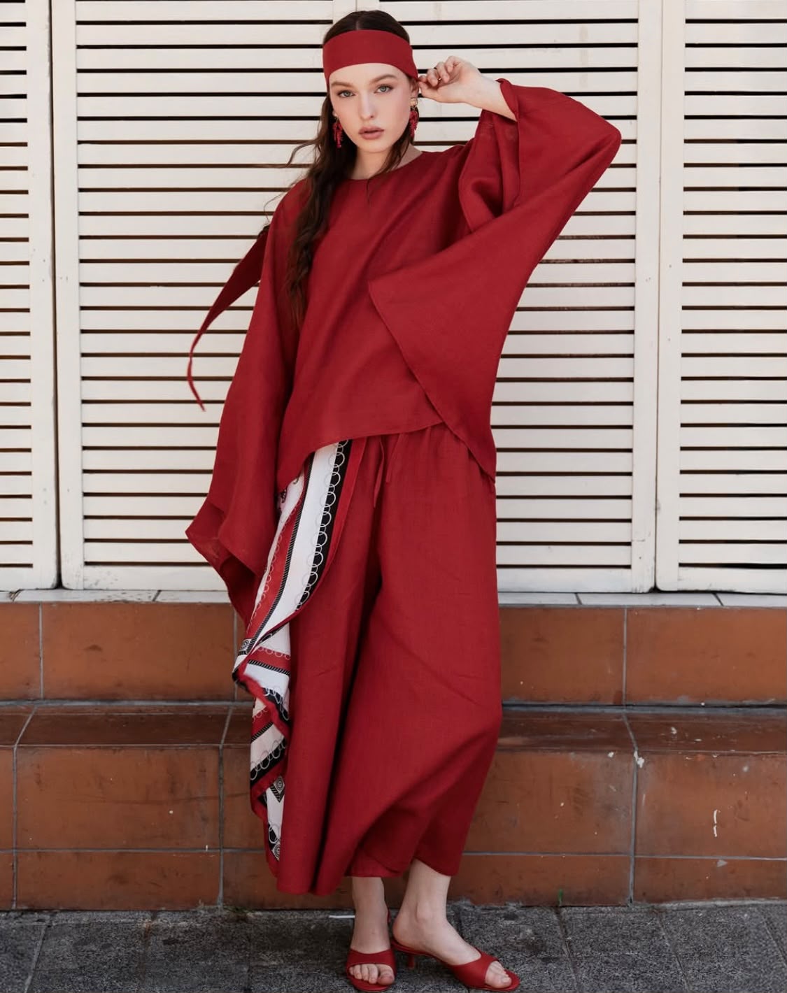 Maroon Asymmetric Co-Ord Set