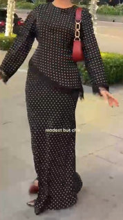 Black Polka Dot Maxi Dress | Modest Wear | House of OG