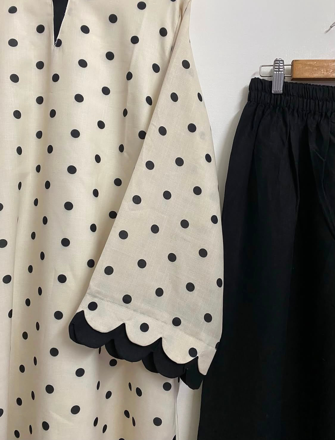 Polka Dot Shirt with Solid Trouser | 2 Piece Set