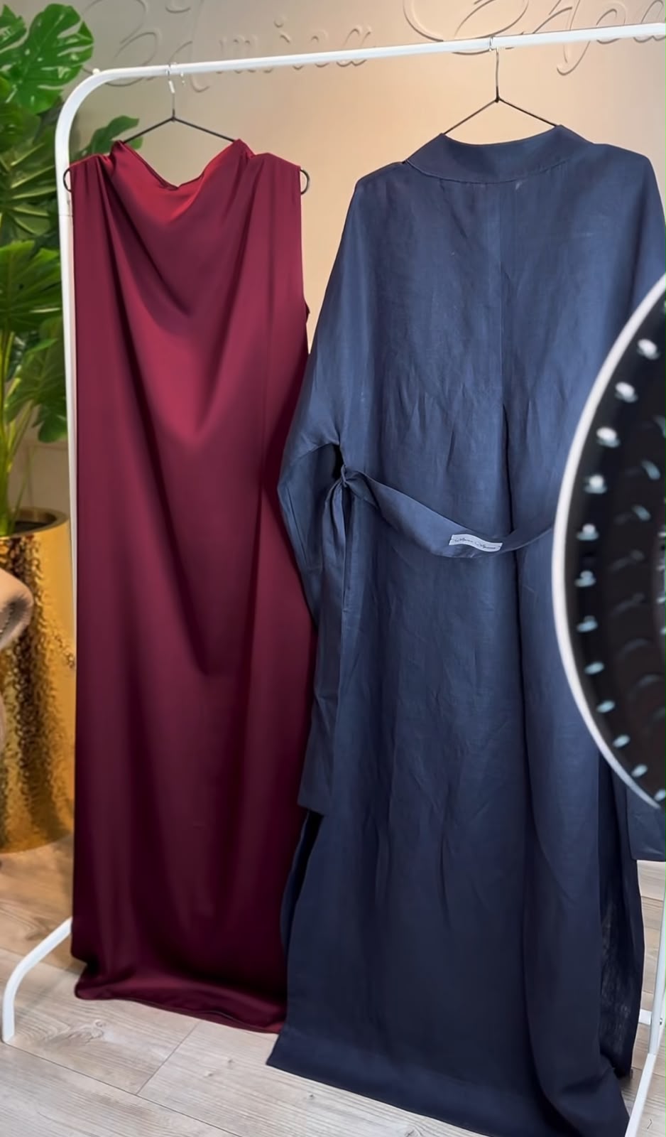 Modest Long Open Maxi Shirt with Full-Length Inner