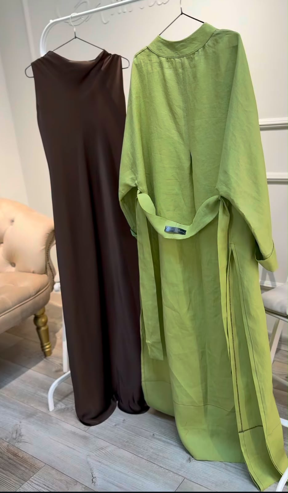 Modest Long Open Maxi Shirt with Full-Length Inner