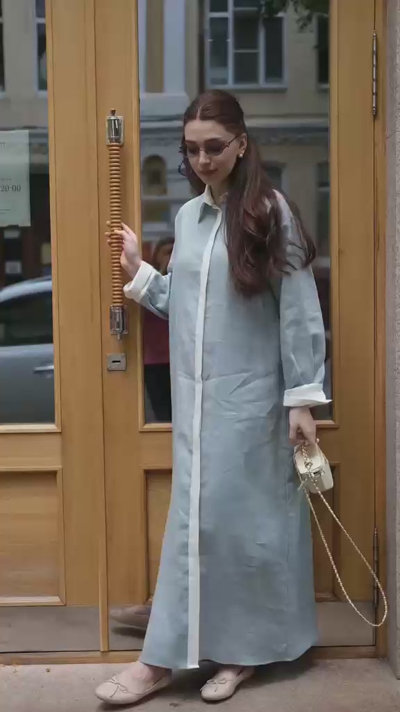 Premium Linen Blend Maxi Shirt