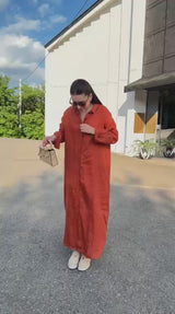 Premium Linen Blend Maxi Shirt
