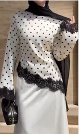Polka Lace Detail Co-Ord Set