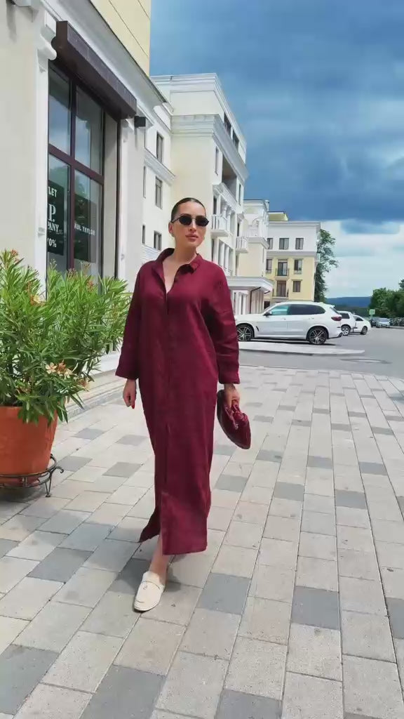 Premium Linen Blend Maxi Shirt