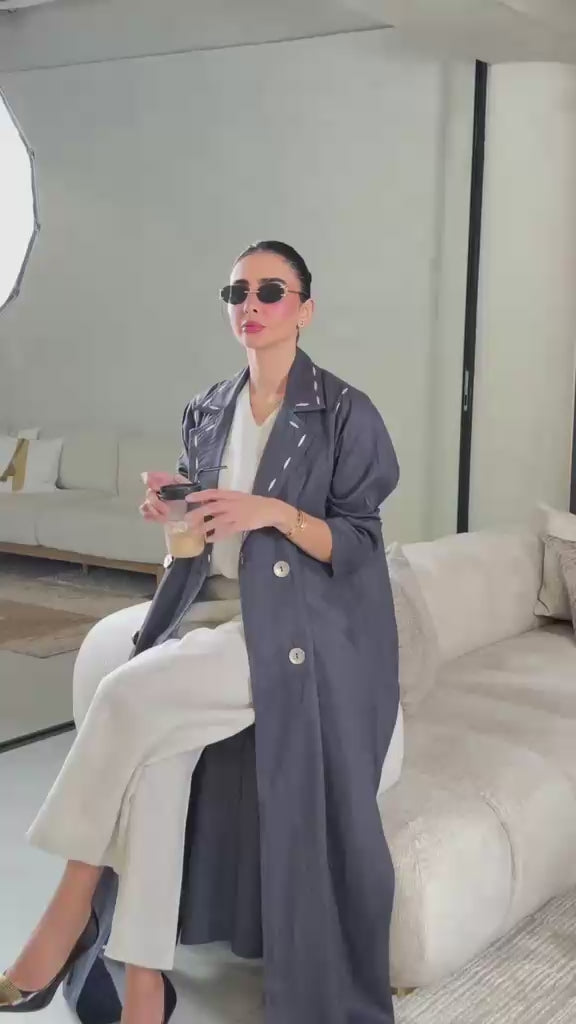 Modern Arabic Style Open Abaya – Premium Korean Nidha