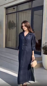 Premium Linen Blend Maxi Shirt