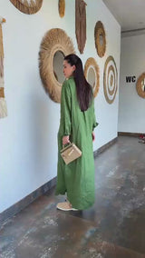 Premium Linen Blend Maxi Shirt